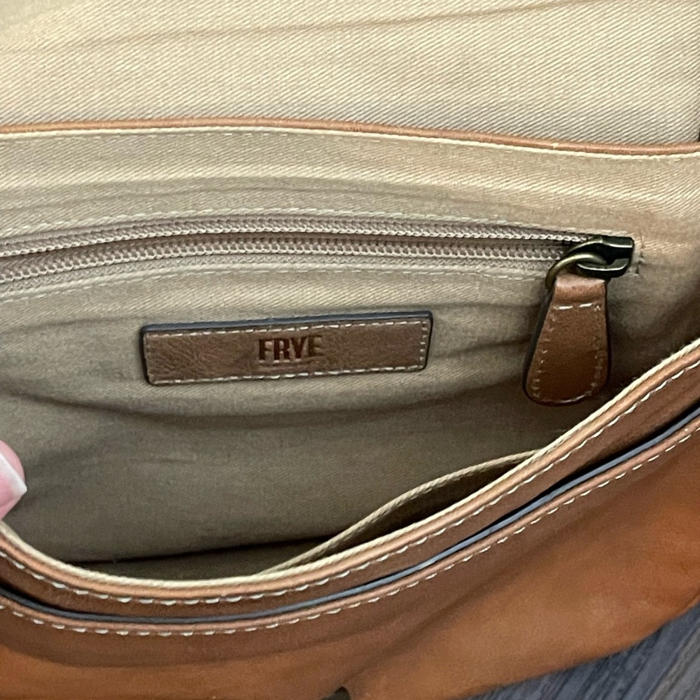 Frye Saddle Crossbody Bag in Cognac Brown - Picture 6 of 12